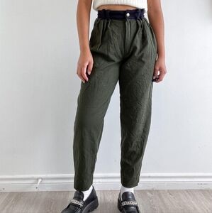 Vintage Green Pants Slacks Office Trousers Military